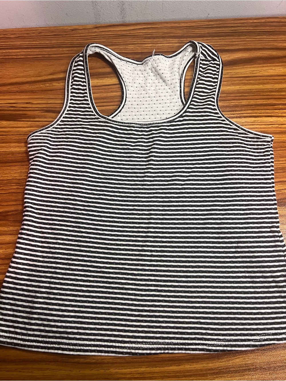 Striped Black and White Racerback Tank Top